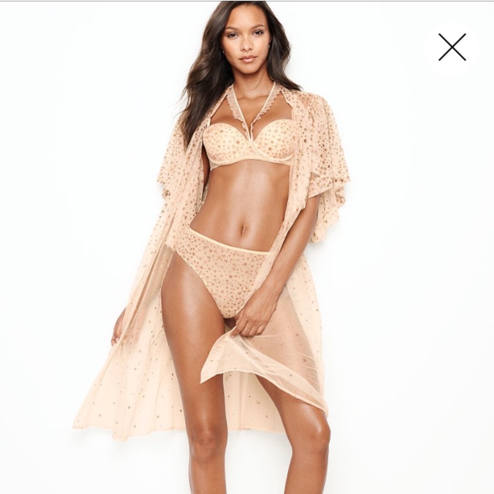 Victoria's Secret Champagne Lace Kimono